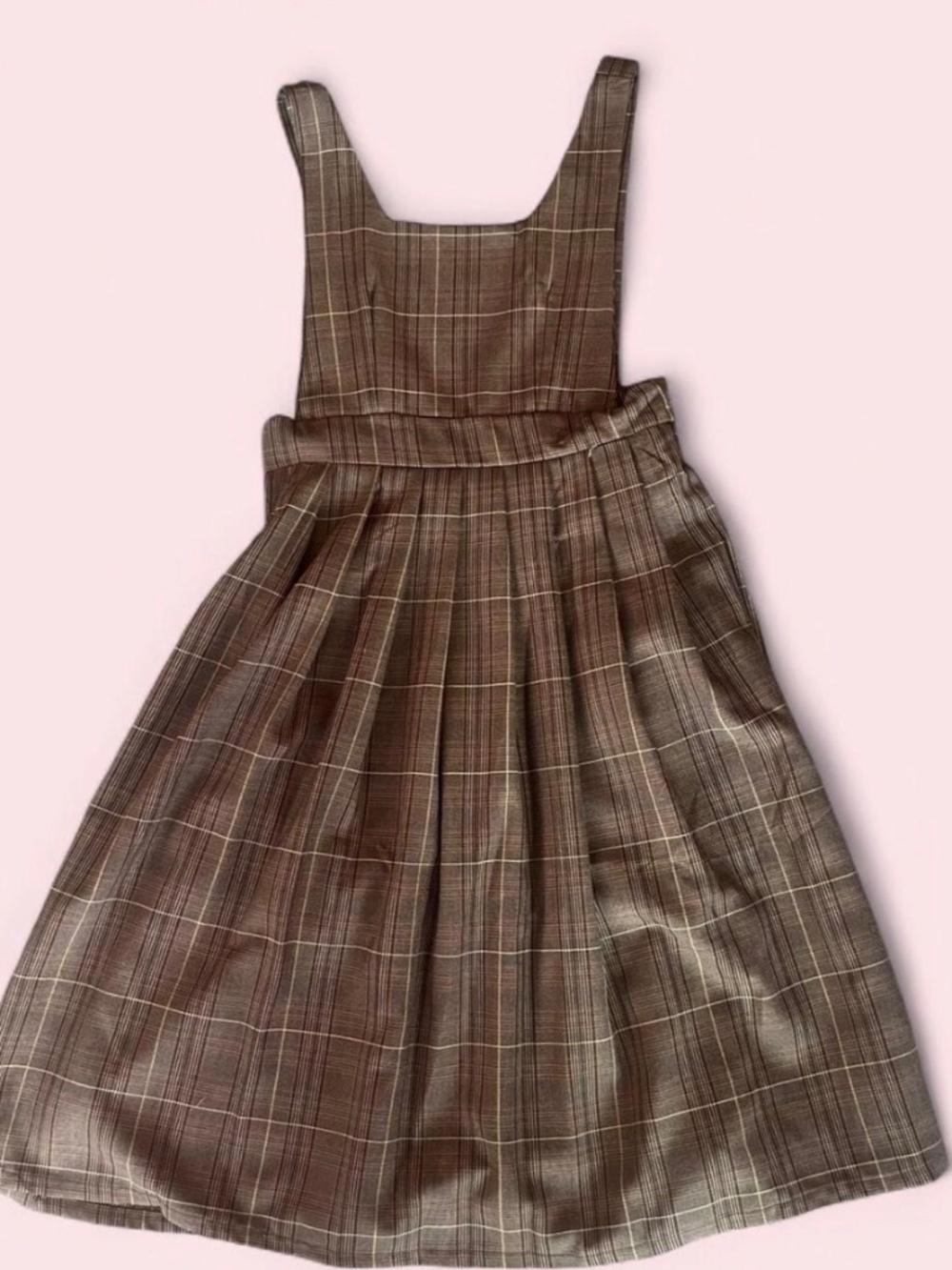 Brown plaid pinafore